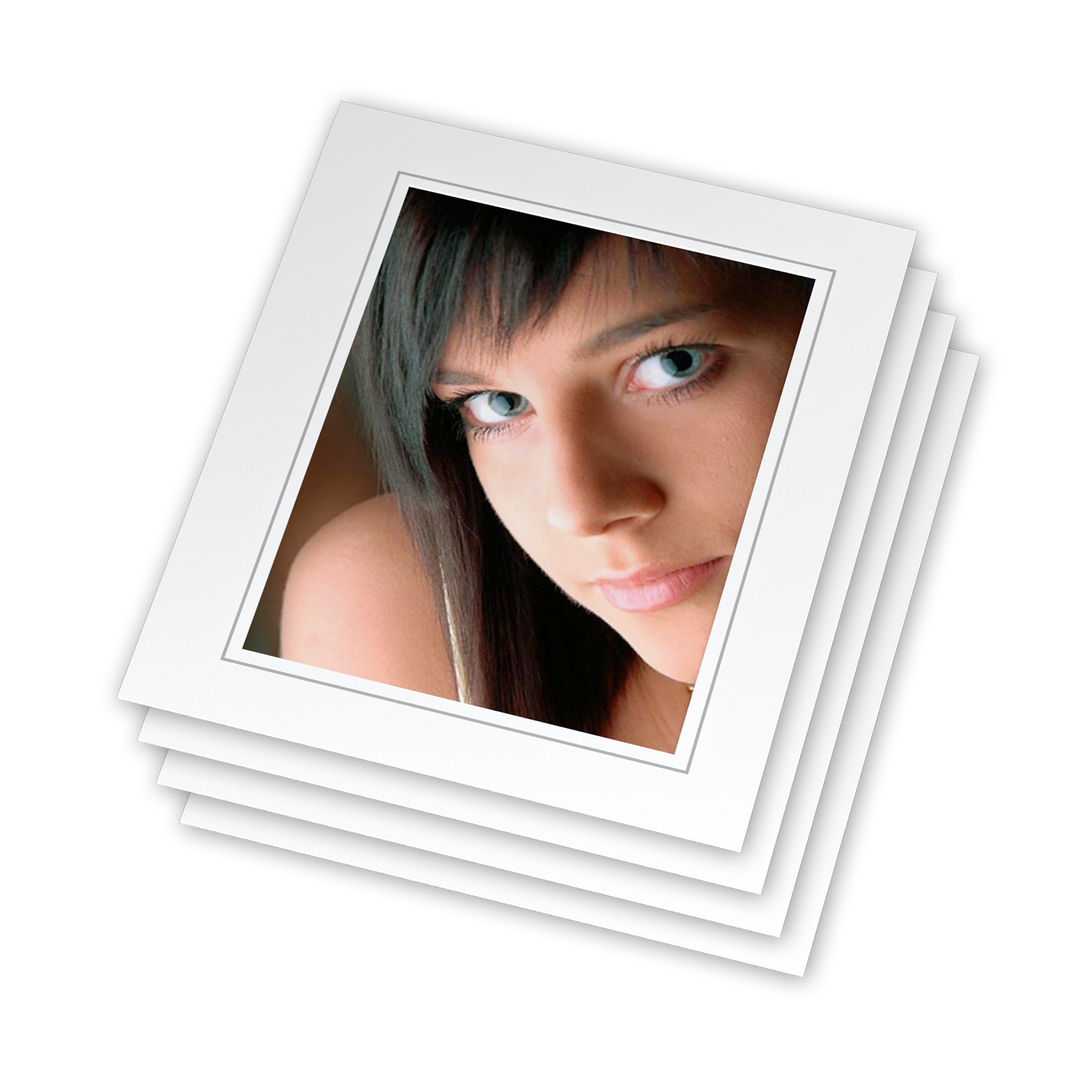 Einzelpassepartout Offsetdruck grau