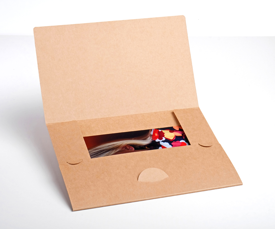 Faltmappe - Herz für 15x20 - Kraftpapier