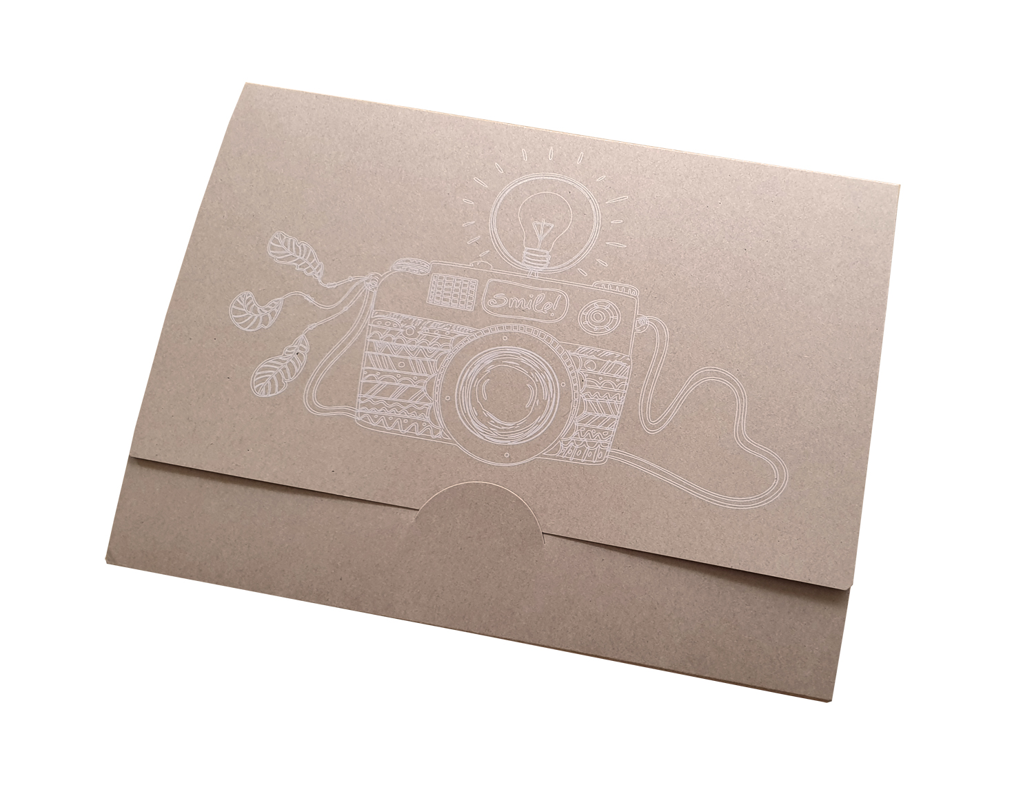 Faltmappe Motiv Kamera - Kraftpapier -