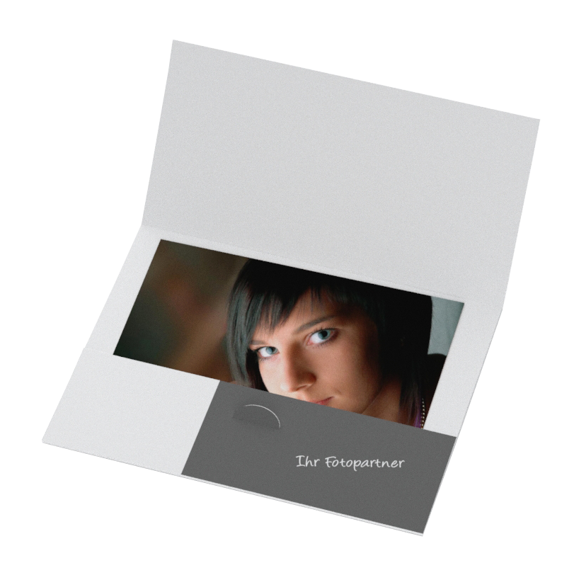 Portraitmappe geklebt f√ºr Bilder bis 15x20cm Offsetdruck