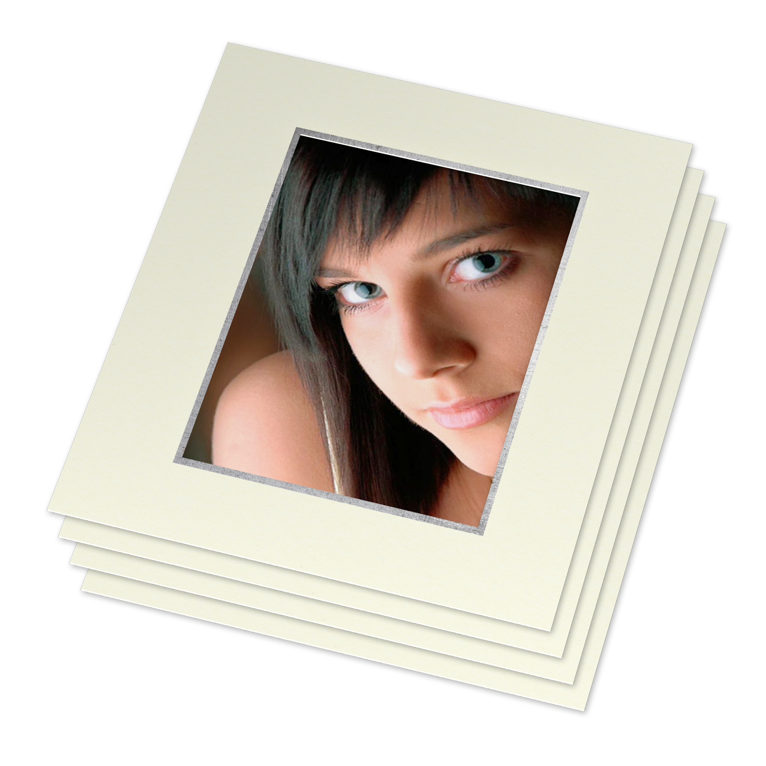 Einzelpassepartout Silberfolienprägung