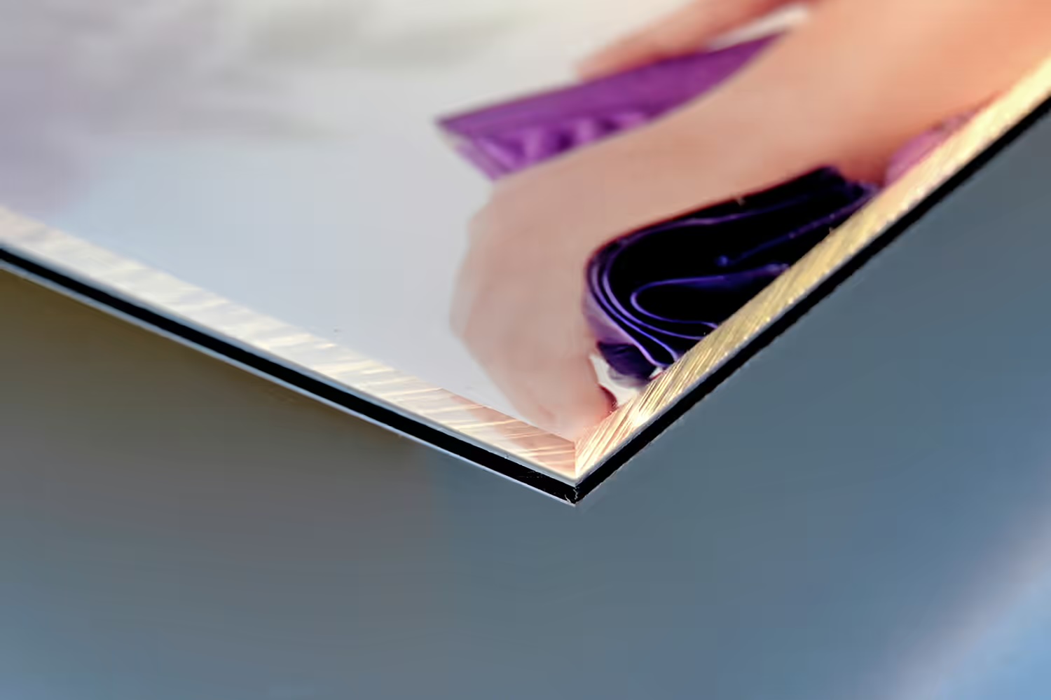 Kante eines Acrylbilds
