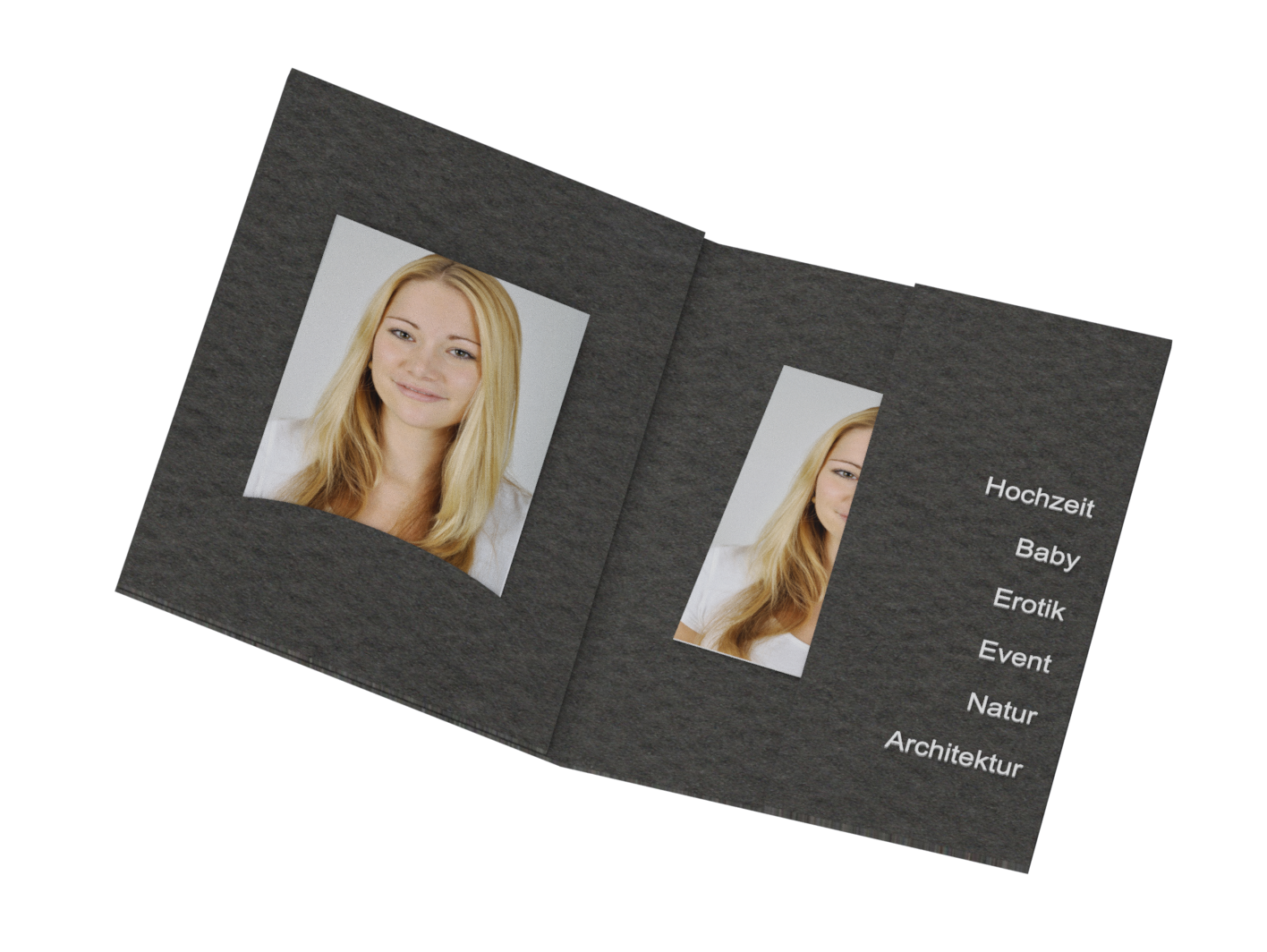 Passbildmappe Einsteckschlitz Folienprägung