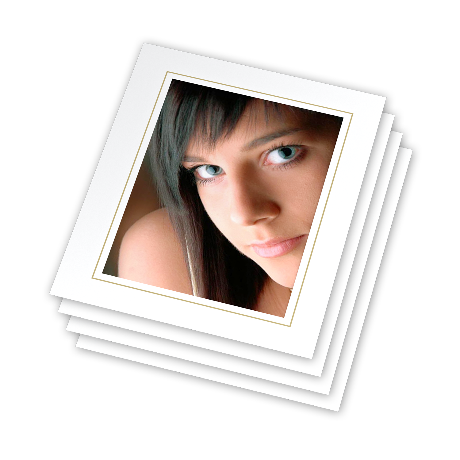 Einzelpassepartout Offsetdruck gold