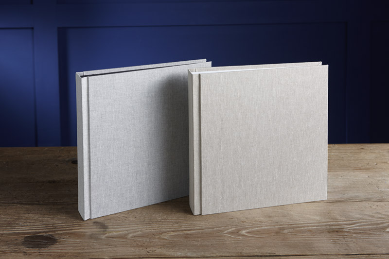 Leinen Album 20x20, Peel&Stick,10 oder 5  Blatt, Farben: Oatmeal + Storm