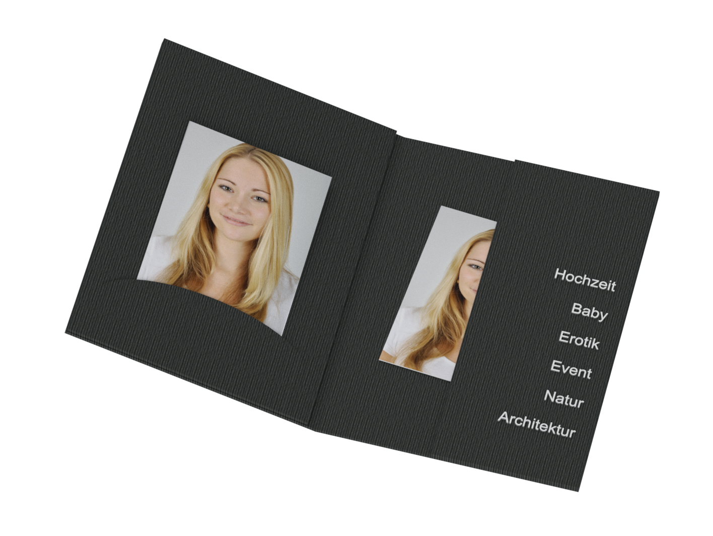 Passbildmappe Einsteckschlitz Folienprägung