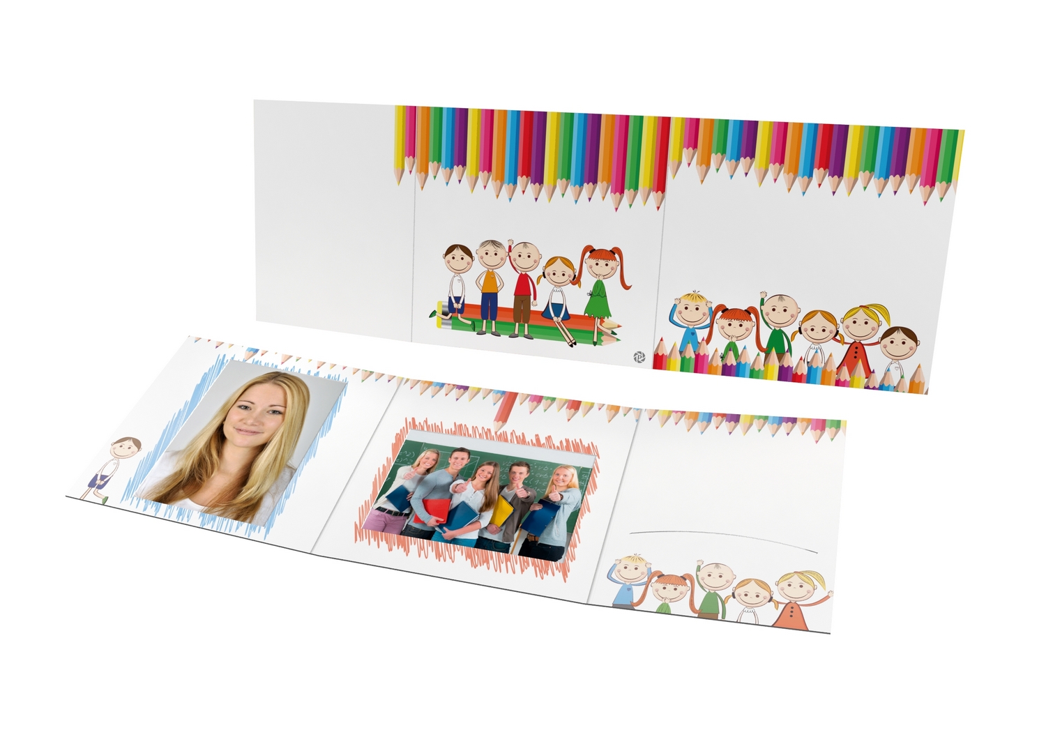 Schul- und Kindergartenmappe - Motiv Buntstifte