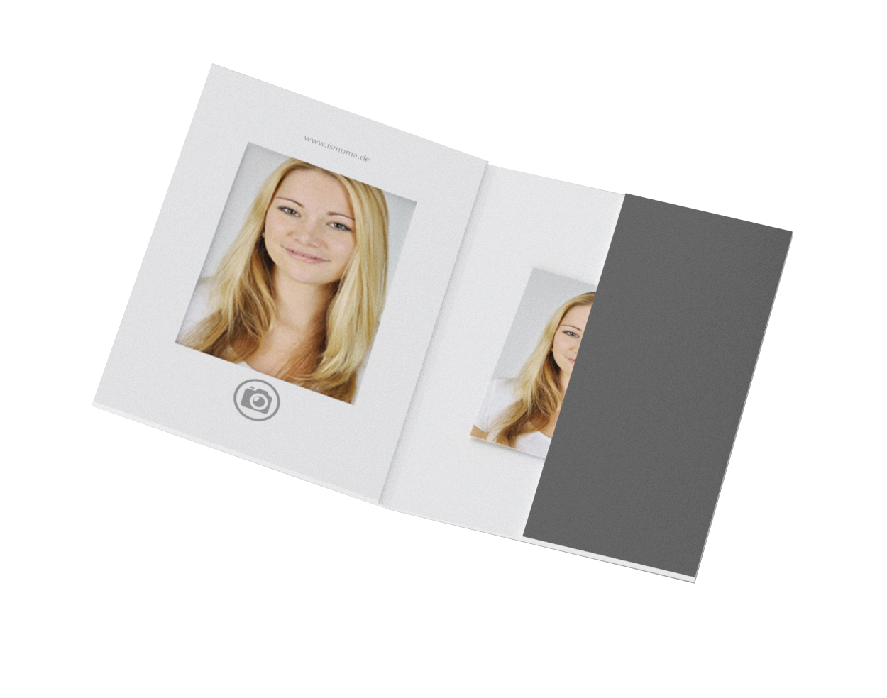 Passbildmappe Bildausschnitt 35x45 Eigene Gestaltung Offsetdruck
