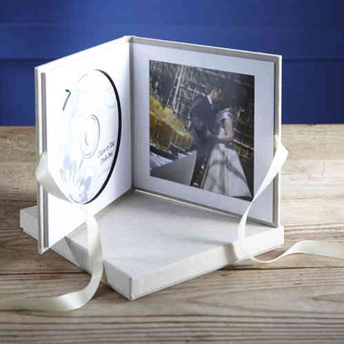 DVD Case Leinen, mit Passepartout f.Print 13x13cm