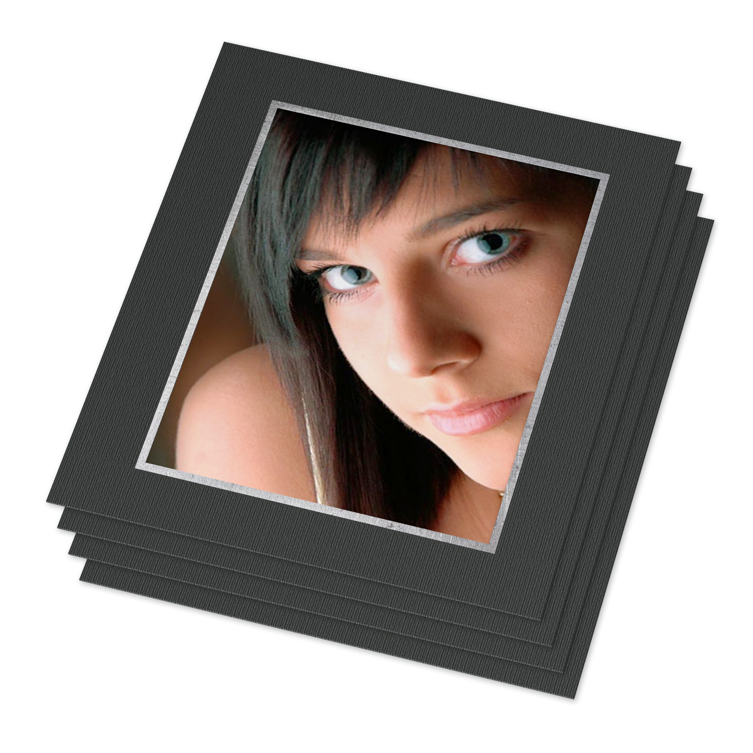 Einzelpassepartout Silberfolienprägung