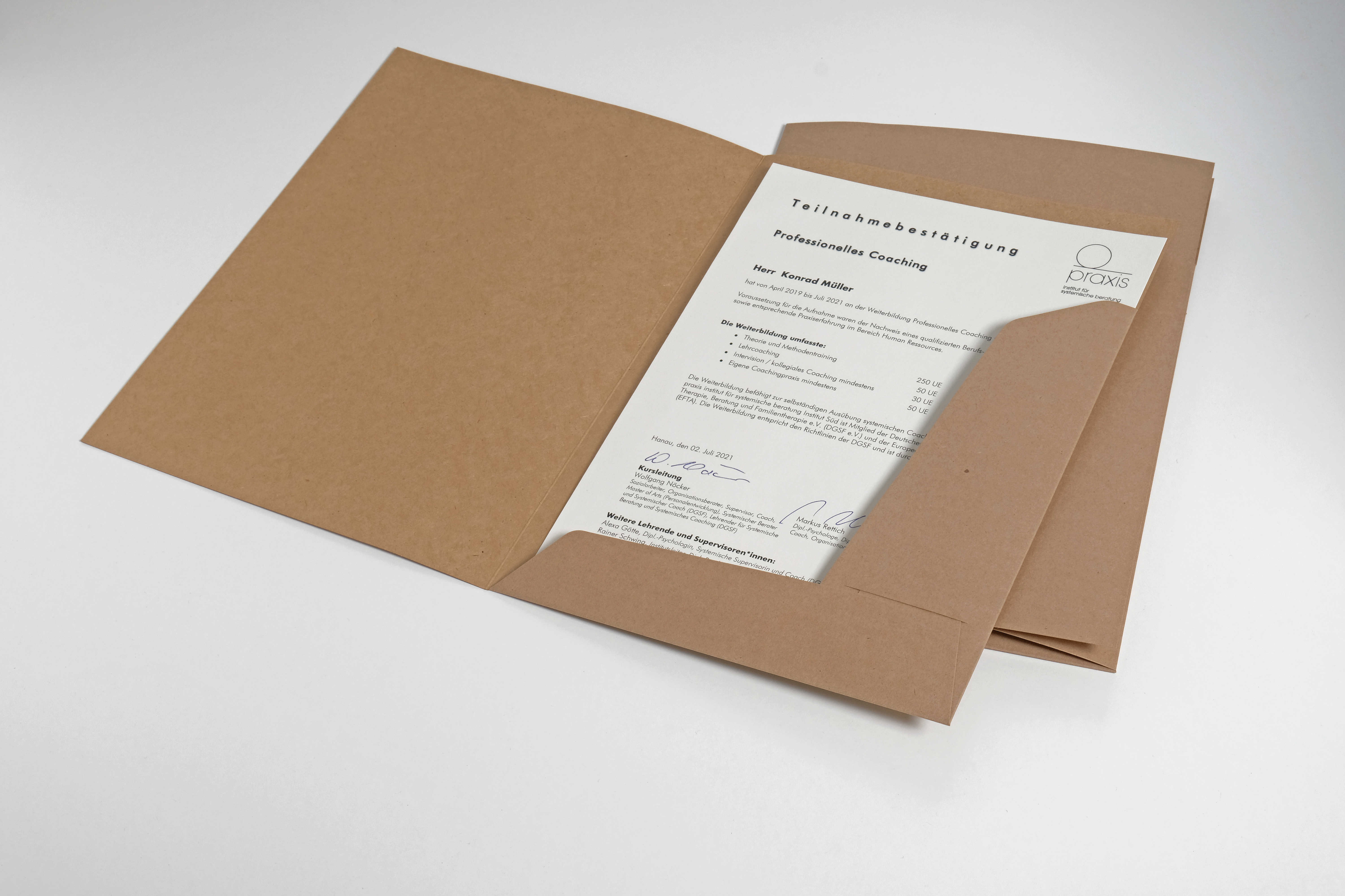 Zeugnis- und Dokumentenmappe A4 Kraftpapier