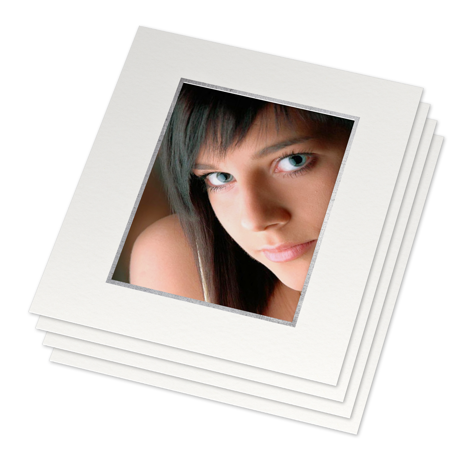 Einzelpassepartout Silberfolienprägung
