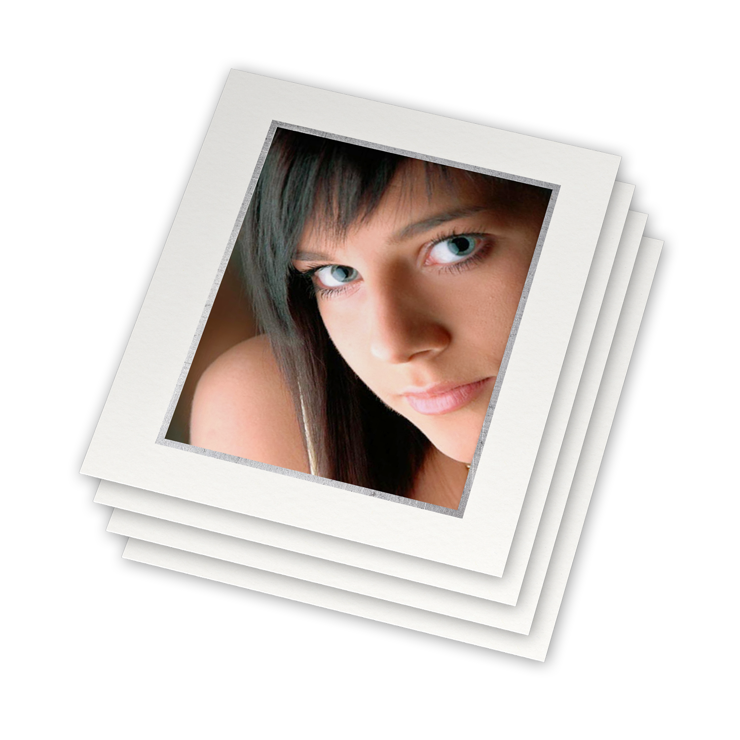 Einzelpassepartout Silberfolienprägung